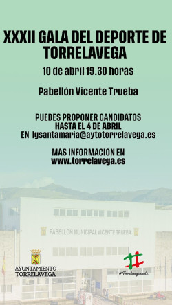 Abierto el plazo de candidaturas para la Gala del Deporte de Torrelavega, que ser&aacute; el 10 de abril