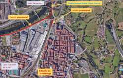 Adif proyecta un and&eacute;n para el servicio ferroviario durante las obras del soterramiento de Torrelavega