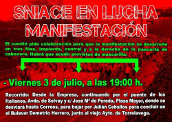 La manifestaci&oacute;n de Sniace del 3 de julio ser&aacute; en filas y con mascarilla