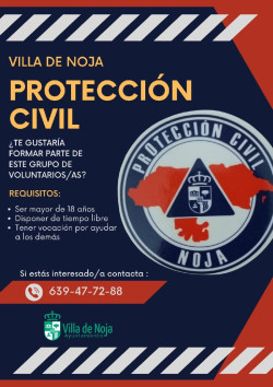 Noja busca voluntarios para reforzar el servicio de Protecci&oacute;n Civil